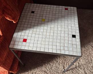 #26 C / $70 - small mosaic top square side table 15x15x16H