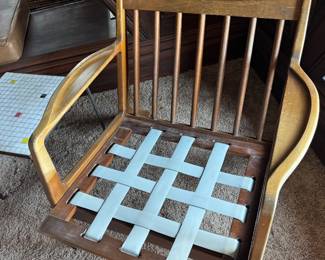 #26 - $800 - Mid century Lawrence Peabody Danish teak lounge chair 30Wx33Dx25H