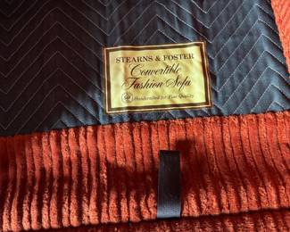 #27 - $1,000- Wide-wale Corduroy Drexel hide a way sleeper sofa burnt orange. 81Lx34Dx31H