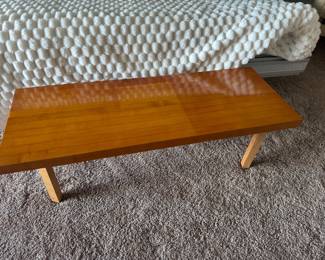 #33 - $250 - 1 solid wood bench 4'Lx18Dx16T on square legs