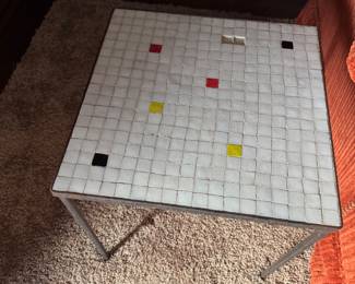  #26 B / $70 - small mosaic top square side table 15x15x16H