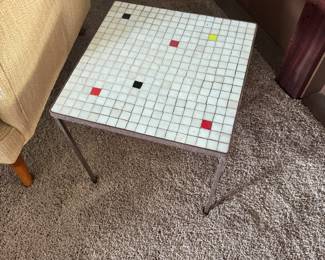 #26 E - small mosaic top square side table 15x15x16H