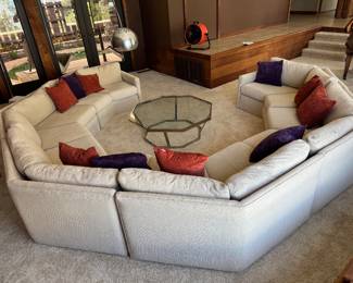 #1 - $2,495 - Vintage Bernhardt octogonal sectional custom sofa with seating for 12 fully restored in very good condition. 13'x13'