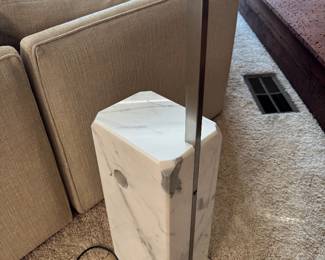 #3- $1,000 - Original Flos Luminere Arc lamp with marble base 76"Tx88"W by Achille Castiglioni. Original purchase invoice date 1971c- we also have the Arco assembly sheet from AI Atelier International, LTD Le Corbusier and Cassina distributor in NY 