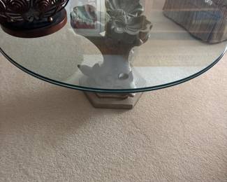 GLASS TOP TABLE WITH FISH BASE