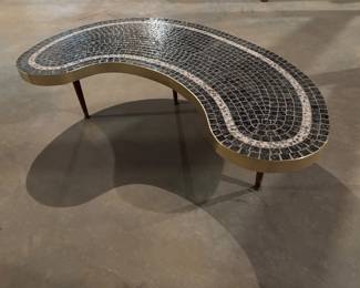 KIDNEY SHAPED COFFEE TABLE - INLAY TOP