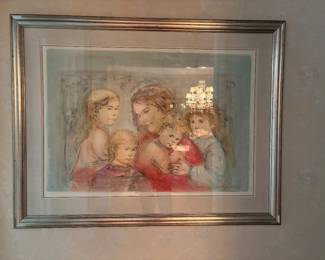 ARTWORK EDNA HIBEL 282/300 MOTHER AND FOUR CHILDREN