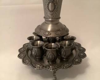 Art Judaic Silver Plated Kiddish Wine Fountain
