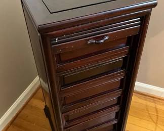 Chinesestyle Tambour Front Jewelry Cabinet