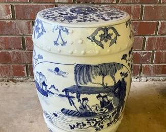 Chinoiserie Porcelain Stool