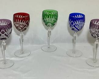 Vintage Jeweltoned Wine Goblets