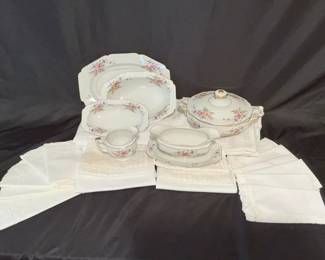 Bavarian Porcelain And Laced Linen
