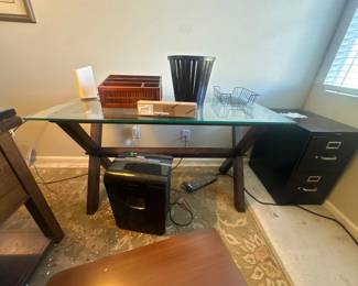 Glass top desk/table