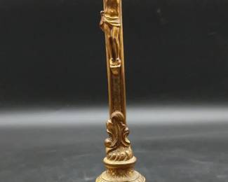 Vintage Standing Altar Crucifix Cross Mounted On Marble