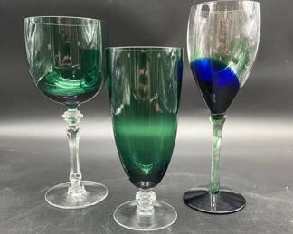 Vintage Stemware 1 w Hand Blown Glass