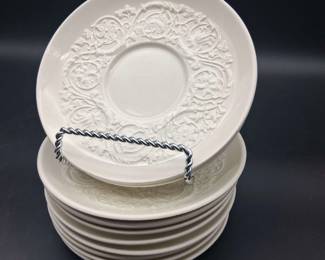 Wedgewood Patrician Queens Ware 10 Teacup Saucers