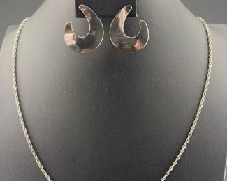 Sterling Silver James Avery Earring and Chain Set