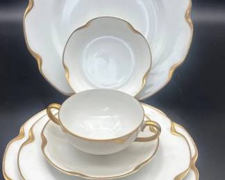 Antique Haviland Co. Limoges France 6Piece Gold Trim Place Setting