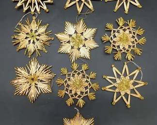 18 Strohsterne 10 Piece Christmas Ornaments