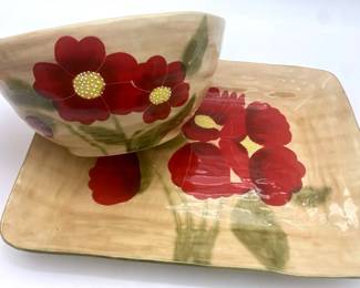 Ceramic stoneware Fleur Rustique collection designed by Nanette Vacher