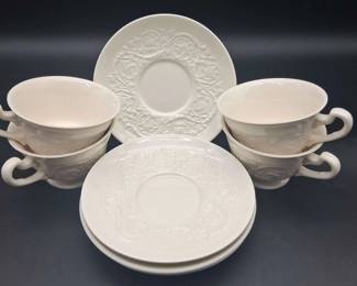 Wedgewood Patrician Queens Ware 4 Cups And Saucers