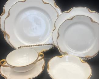 Antique Haviland Co. Limoges France 7Piece Gold Trim Place Setting