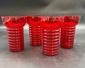 Vintage Ruby Red Tumbler Glasses
