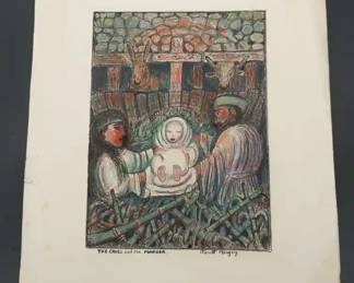 The Cross And The Manger Original Pencil Drawing By Merrit Maugey