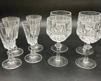 Vintage Crystal Sherry Glasses And Goblets 8 pcs