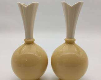 vintage Lenox Ivory Bulbous Porcelain Bud Vases