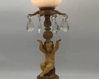 vintage Rococostyle figural cherub table lamp