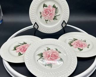 Theodore Haviland Regents Park Rose Plates Service for 4 A