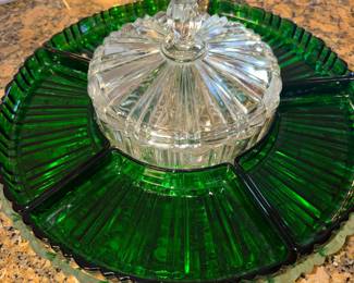 Crystal relish tray