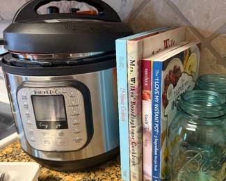 Insta pot, ball jars, cook books