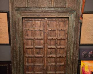 Antique hand carved teak wood doors from India