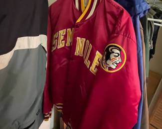 VTG FSU Starter Satin Varsity Bomber Jacket.