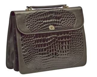 Red McCombs   Gucci Black Crocodile Leather Briefcase