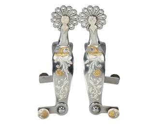 Custom Russel Yates Silver Metal Spurs