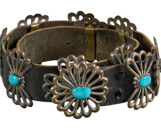 Turquoise Sterling Silver Concho Belt
