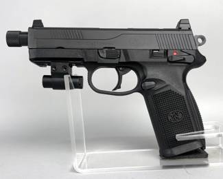 FNH USA FNP-45 Tactical .45 ACP Pistol SN# 61DZZ06890, 3 Total Mags, Extra Grips, Manual For FN FNX, SN Is Under Laser, In Carry Case