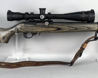 Ruger 10/22 .17 HMR Rifle SN# 352-38420, Green Mountain .17HMR Barrel, 2 Total Mags, Barska 6-18x40 Scope, Leather Sling, In Soft Case