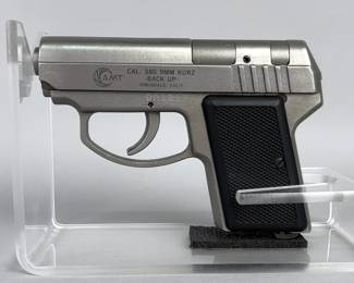 AMT .380 DAO Backup .380/9mm Kurz Pistol SN# DA12177, 2 Total Mags, Manual, In Original Box