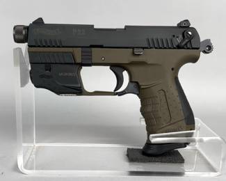 Walther/ Smith & Wesson P22 .22 LR Pistol SN# L325646, Walther Laser, Faux Suppresser, Manual, In Original Hard Case