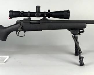Remington 700 .308 Win Bolt Action Rifle SN# G70429289, Mfg March 2011, Varmint Fluted Barrel, Leupold Mark 4 4.5-14x40 Scope, Harris Series S Model L Bipod, Manual