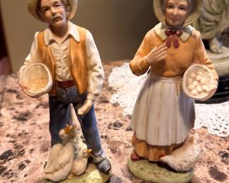 Home Interior (HOMCO) porcelain farmer figurines. Model #1426 Farm Life Series. (1970s-1980s). Sold as a pair. $25