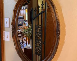 Vintage oval wall mirror. $45