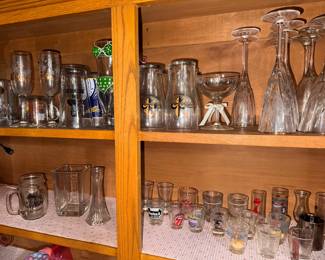 Souvenir, novelty, and commercial barware. Beer glasses, wine glasses,  - We will give bulk pricing as you shop.  shot glasses, vases, Crystal set of wine glasses.  