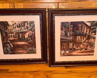 New Orleans French Quarter street scenes by artist Betsy Brown. Left- "Jazz Cafe" and Right- "Live Jazz". $25 each