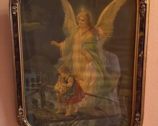 "The Guardian Angel" (Heiliger Schutzengel) framed print. $45.