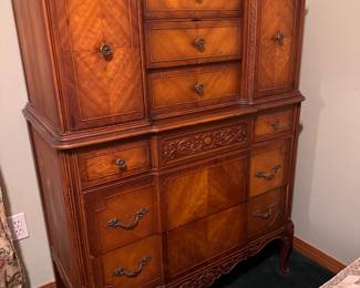 Gorgeous Antique 1930's Depression-Era Highboy Tall Dresser. Approx. 37w x 52 1/2h x 20d. $400